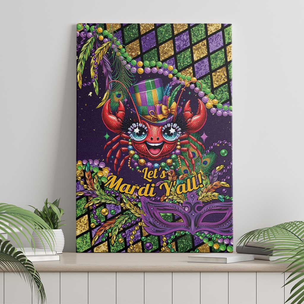 Mardi Gras Crawfish Canvas Wall Art Let's Mardi Y'all - Wonder Print Shop