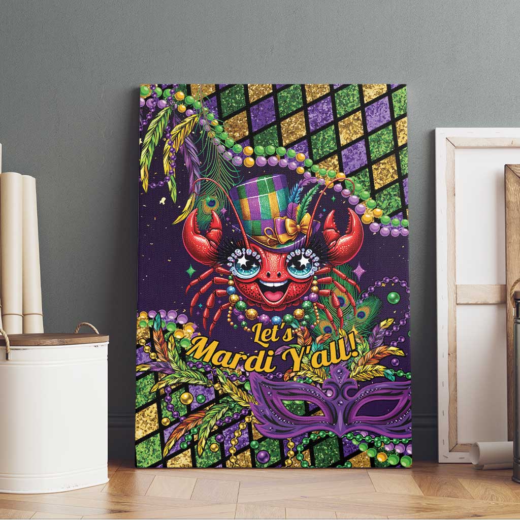 Mardi Gras Crawfish Canvas Wall Art Let's Mardi Y'all - Wonder Print Shop