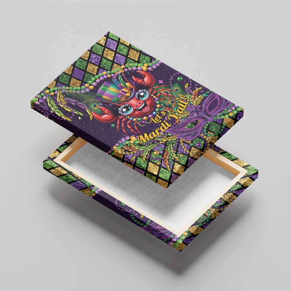 Mardi Gras Crawfish Canvas Wall Art Let's Mardi Y'all - Wonder Print Shop