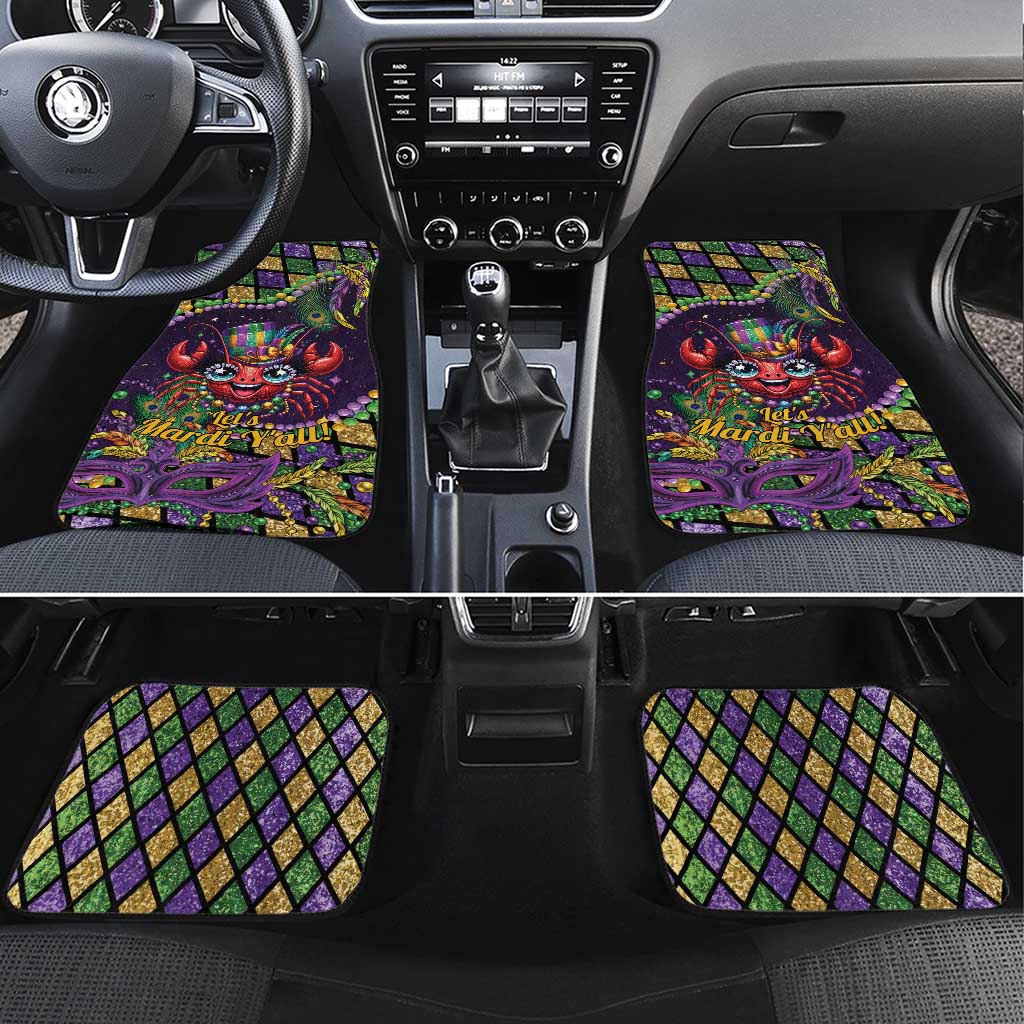 Mardi Gras Crawfish Car Mats Let's Mardi Y'all - Wonder Print Shop