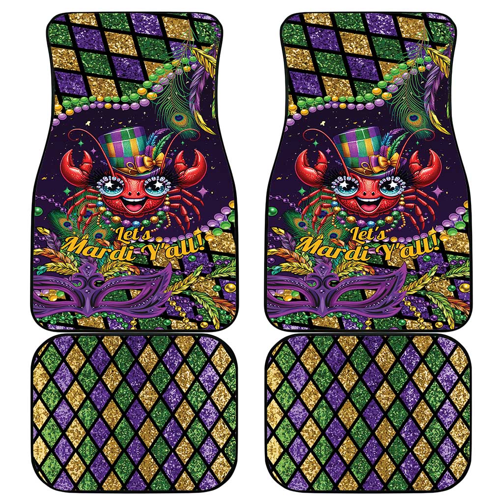 Mardi Gras Crawfish Car Mats Let's Mardi Y'all - Wonder Print Shop