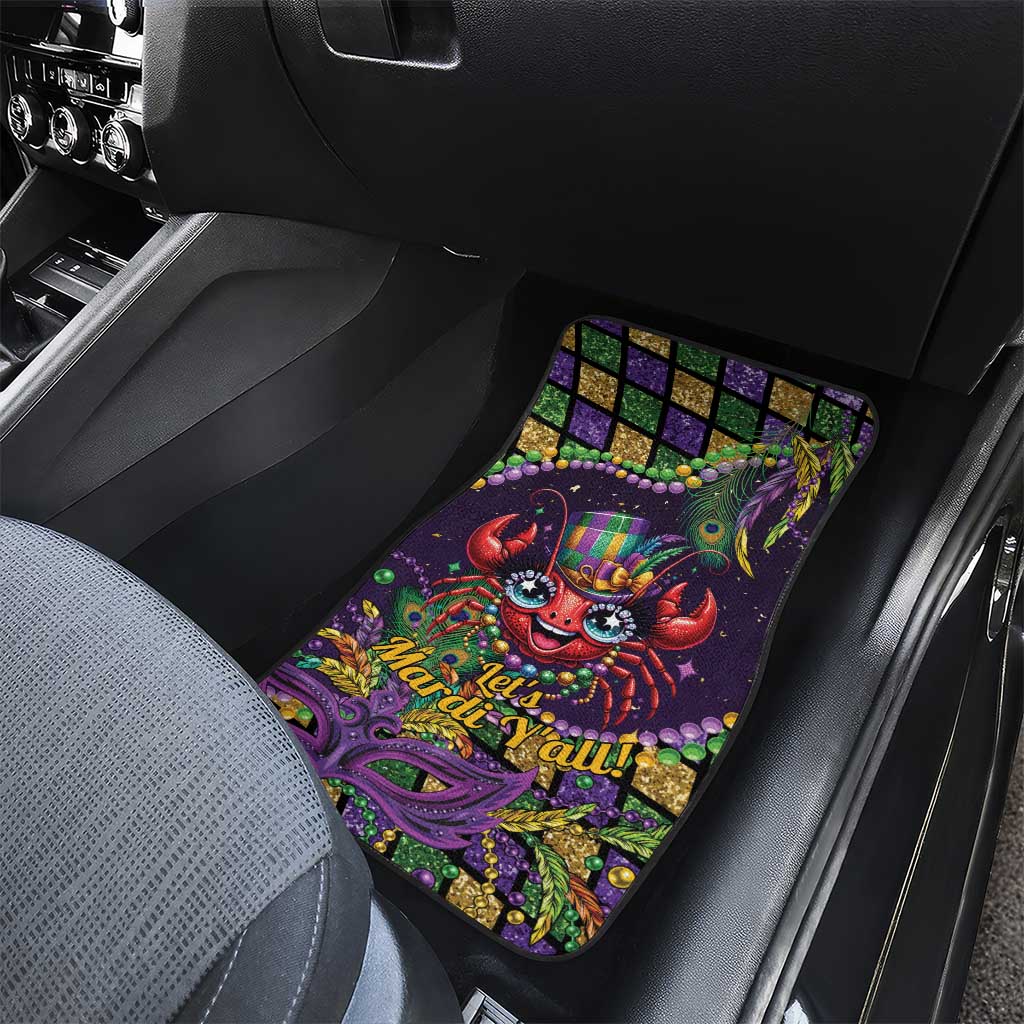 Mardi Gras Crawfish Car Mats Let's Mardi Y'all - Wonder Print Shop