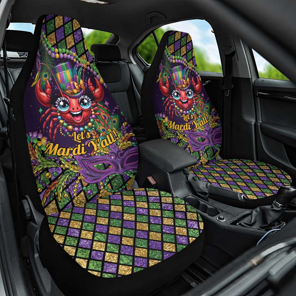 Mardi Gras Crawfish Car Seat Cover Let's Mardi Y'all - Wonder Print Shop