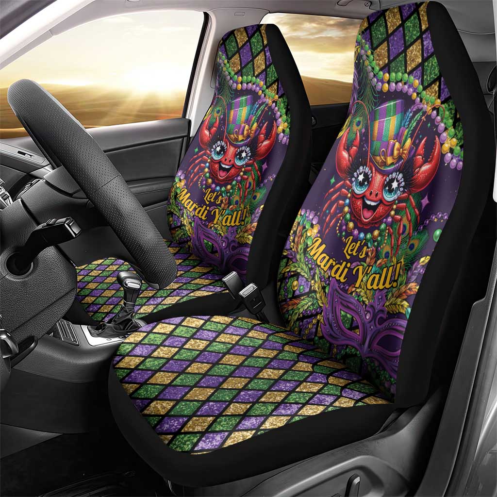 Mardi Gras Crawfish Car Seat Cover Let's Mardi Y'all - Wonder Print Shop