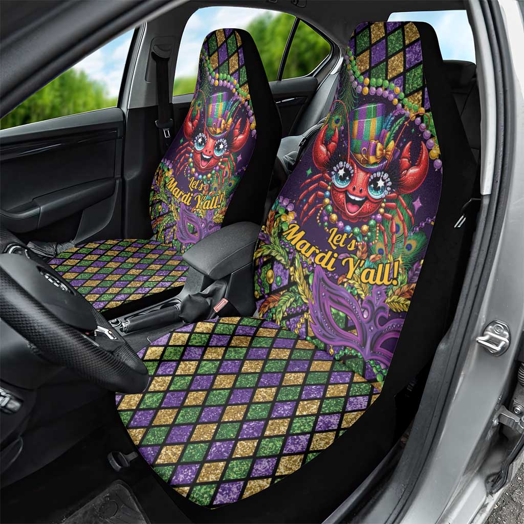Mardi Gras Crawfish Car Seat Cover Let's Mardi Y'all - Wonder Print Shop