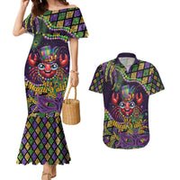 Mardi Gras Crawfish Couples Matching Mermaid Dress and Hawaiian Shirt Let's Mardi Y'all - Wonder Print Shop
