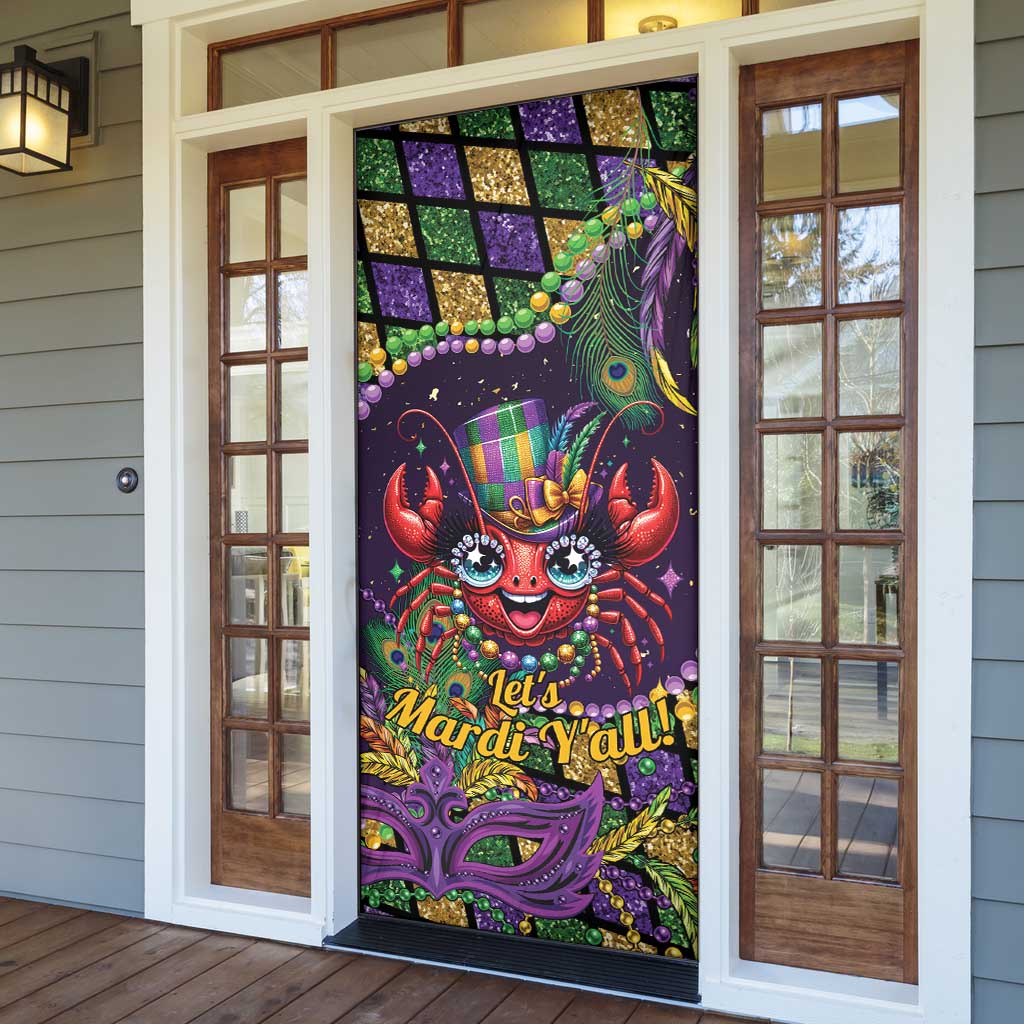 Mardi Gras Crawfish Door Cover Let's Mardi Y'all - Wonder Print Shop