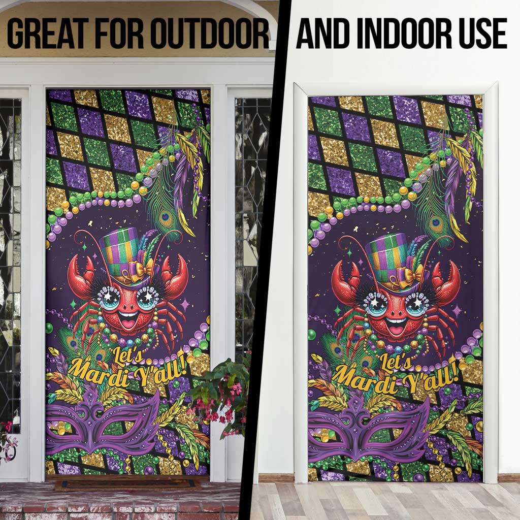 Mardi Gras Crawfish Door Cover Let's Mardi Y'all - Wonder Print Shop