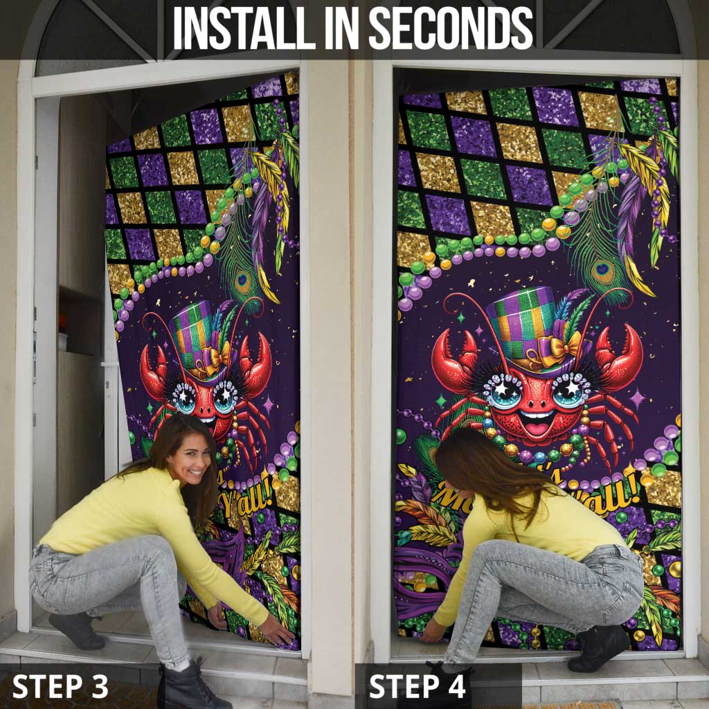 Mardi Gras Crawfish Door Cover Let's Mardi Y'all - Wonder Print Shop