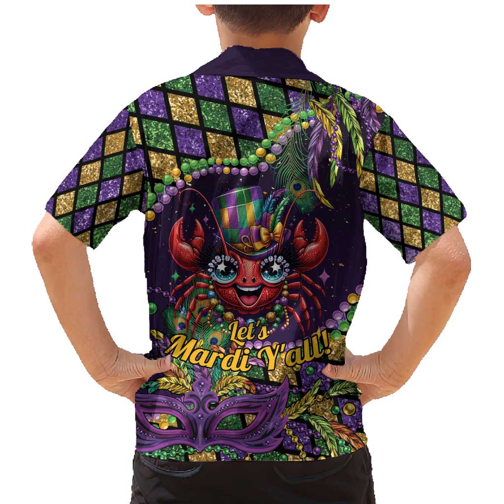 Mardi Gras Crawfish Family Matching Mermaid Dress and Hawaiian Shirt Let's Mardi Y'all - Wonder Print Shop