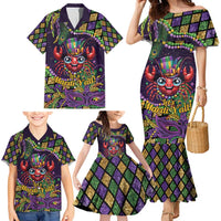 Mardi Gras Crawfish Family Matching Mermaid Dress and Hawaiian Shirt Let's Mardi Y'all - Wonder Print Shop