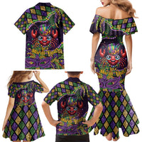 Mardi Gras Crawfish Family Matching Mermaid Dress and Hawaiian Shirt Let's Mardi Y'all - Wonder Print Shop
