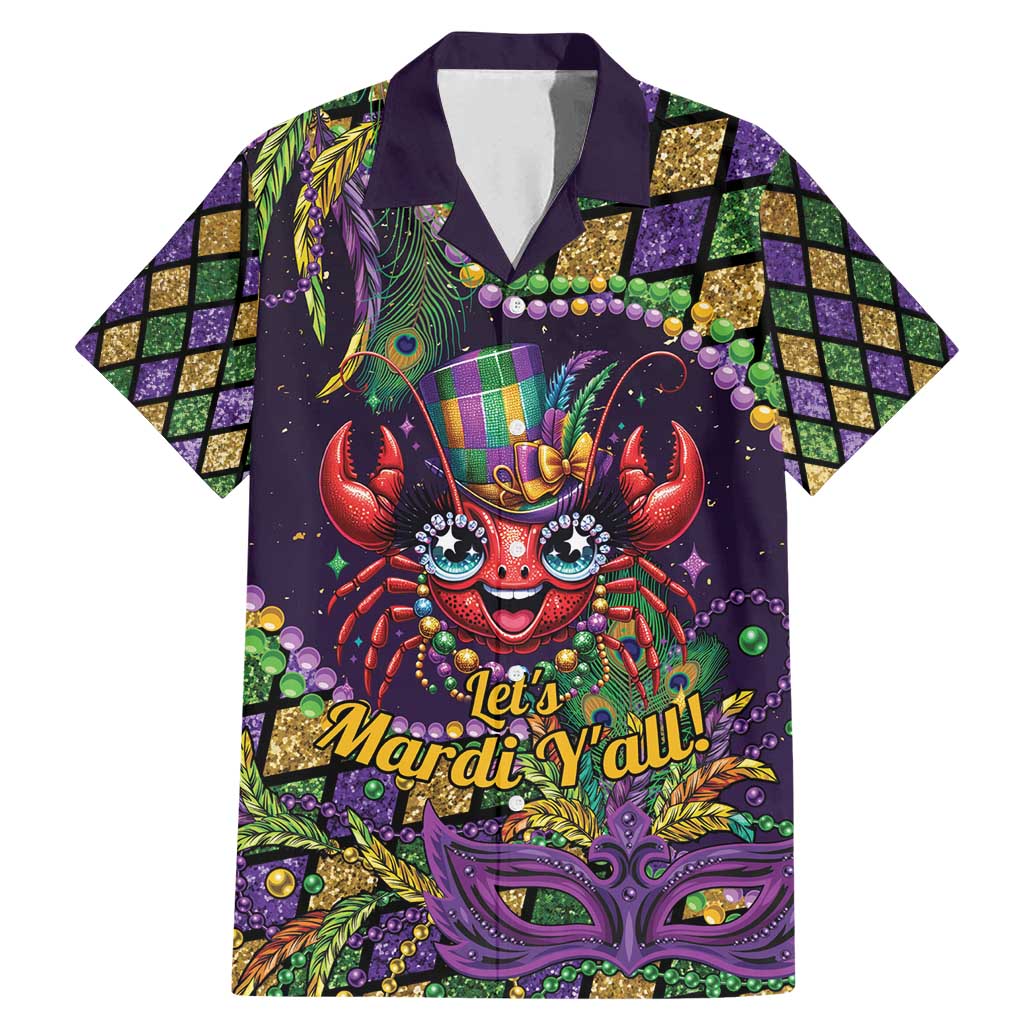 Mardi Gras Crawfish Family Matching Mermaid Dress and Hawaiian Shirt Let's Mardi Y'all - Wonder Print Shop