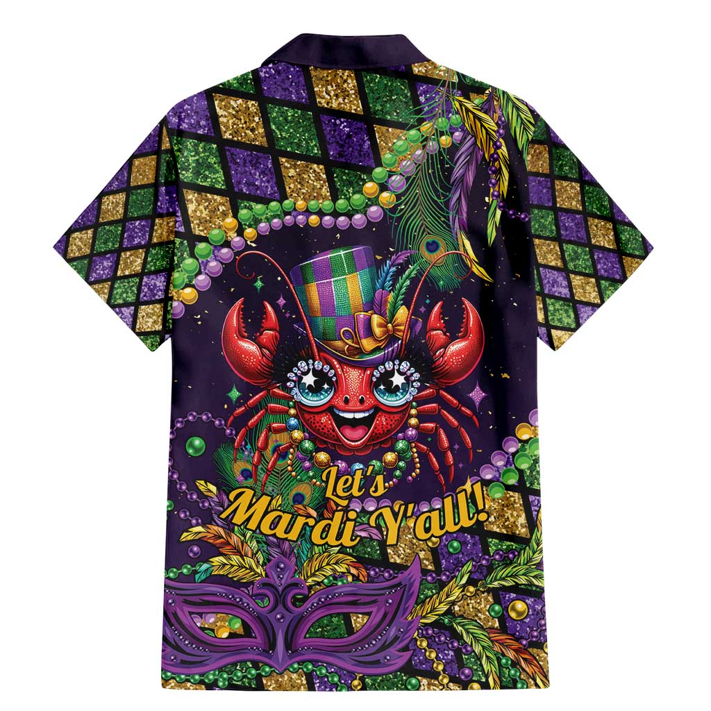 Mardi Gras Crawfish Family Matching Mermaid Dress and Hawaiian Shirt Let's Mardi Y'all - Wonder Print Shop