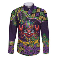 Mardi Gras Crawfish Family Matching Off Shoulder Short Dress and Hawaiian Shirt Let's Mardi Y'all - Wonder Print Shop