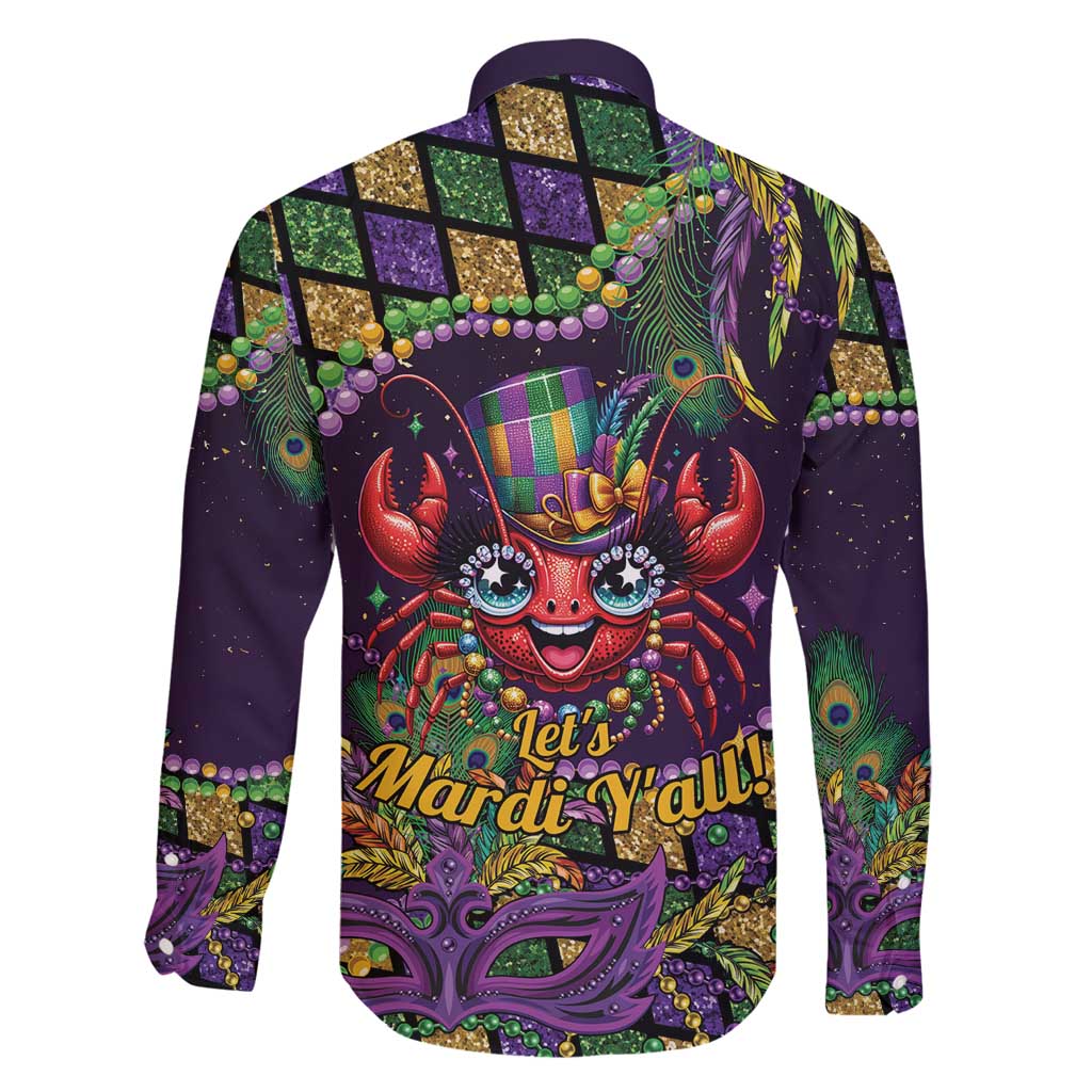 Mardi Gras Crawfish Family Matching Off Shoulder Short Dress and Hawaiian Shirt Let's Mardi Y'all - Wonder Print Shop