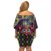 Mardi Gras Crawfish Family Matching Off Shoulder Short Dress and Hawaiian Shirt Let's Mardi Y'all - Wonder Print Shop