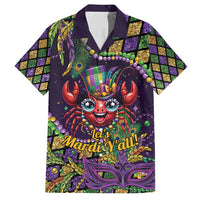 Mardi Gras Crawfish Family Matching Short Sleeve Bodycon Dress and Hawaiian Shirt Let's Mardi Y'all - Wonder Print Shop