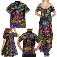 Mardi Gras Crawfish Family Matching Summer Maxi Dress and Hawaiian Shirt Let's Mardi Y'all - Wonder Print Shop