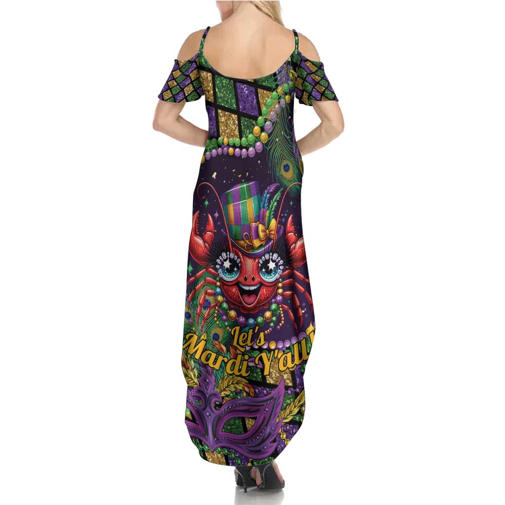Mardi Gras Crawfish Family Matching Summer Maxi Dress and Hawaiian Shirt Let's Mardi Y'all - Wonder Print Shop