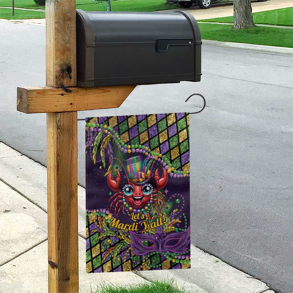 Mardi Gras Crawfish Garden Flag Let's Mardi Y'all - Wonder Print Shop