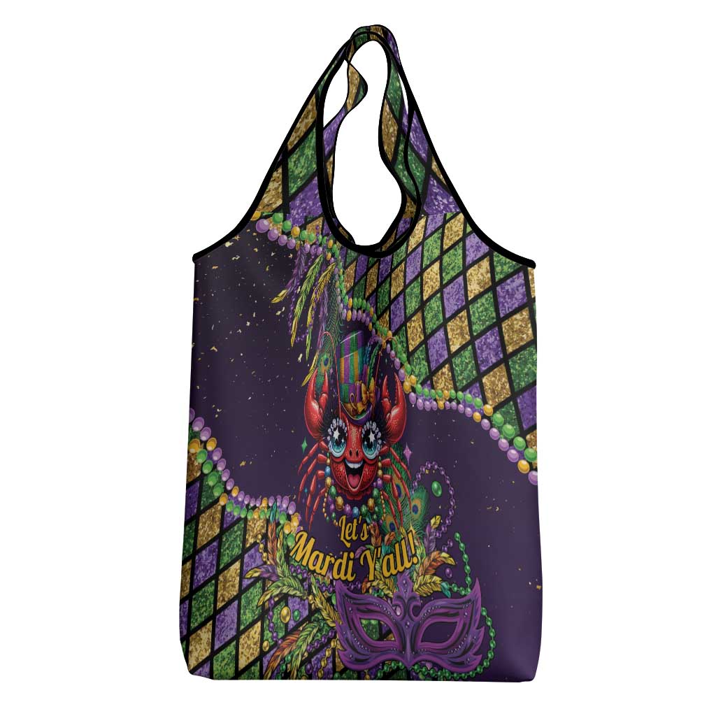 Mardi Gras Crawfish Grocery Bag Let's Mardi Y'all - Wonder Print Shop
