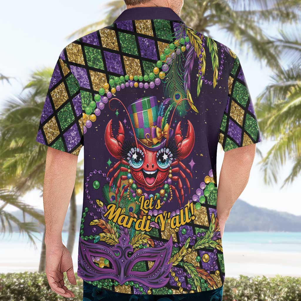 Mardi Gras Crawfish Hawaiian Shirt Let's Mardi Y'all - Wonder Print Shop