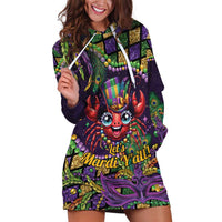 Mardi Gras Crawfish Hoodie Dress Let's Mardi Y'all - Wonder Print Shop