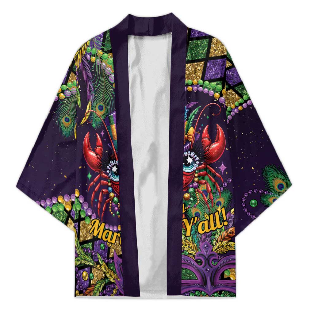 Mardi Gras Crawfish Kimono Let's Mardi Y'all - Wonder Print Shop