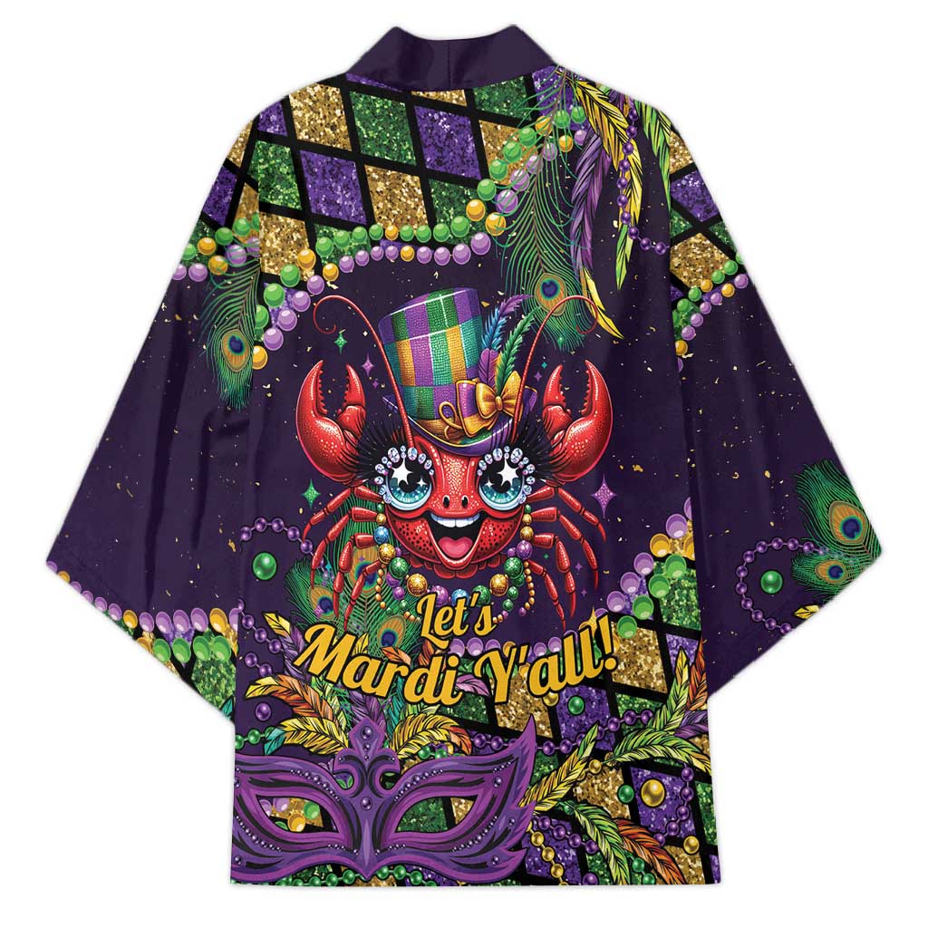 Mardi Gras Crawfish Kimono Let's Mardi Y'all - Wonder Print Shop