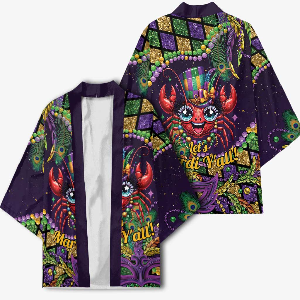 Mardi Gras Crawfish Kimono Let's Mardi Y'all - Wonder Print Shop