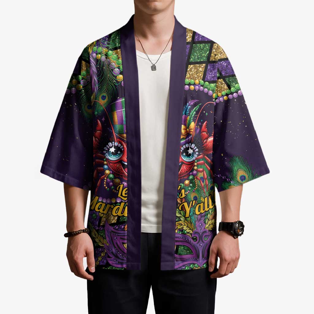 Mardi Gras Crawfish Kimono Let's Mardi Y'all - Wonder Print Shop