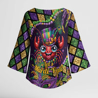 Mardi Gras Crawfish Kimono Sleeve Blouse Let's Mardi Y'all - Wonder Print Shop