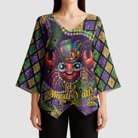 Mardi Gras Crawfish Kimono Sleeve Blouse Let's Mardi Y'all - Wonder Print Shop