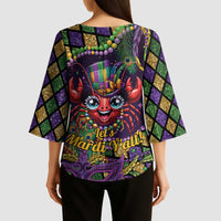 Mardi Gras Crawfish Kimono Sleeve Blouse Let's Mardi Y'all - Wonder Print Shop