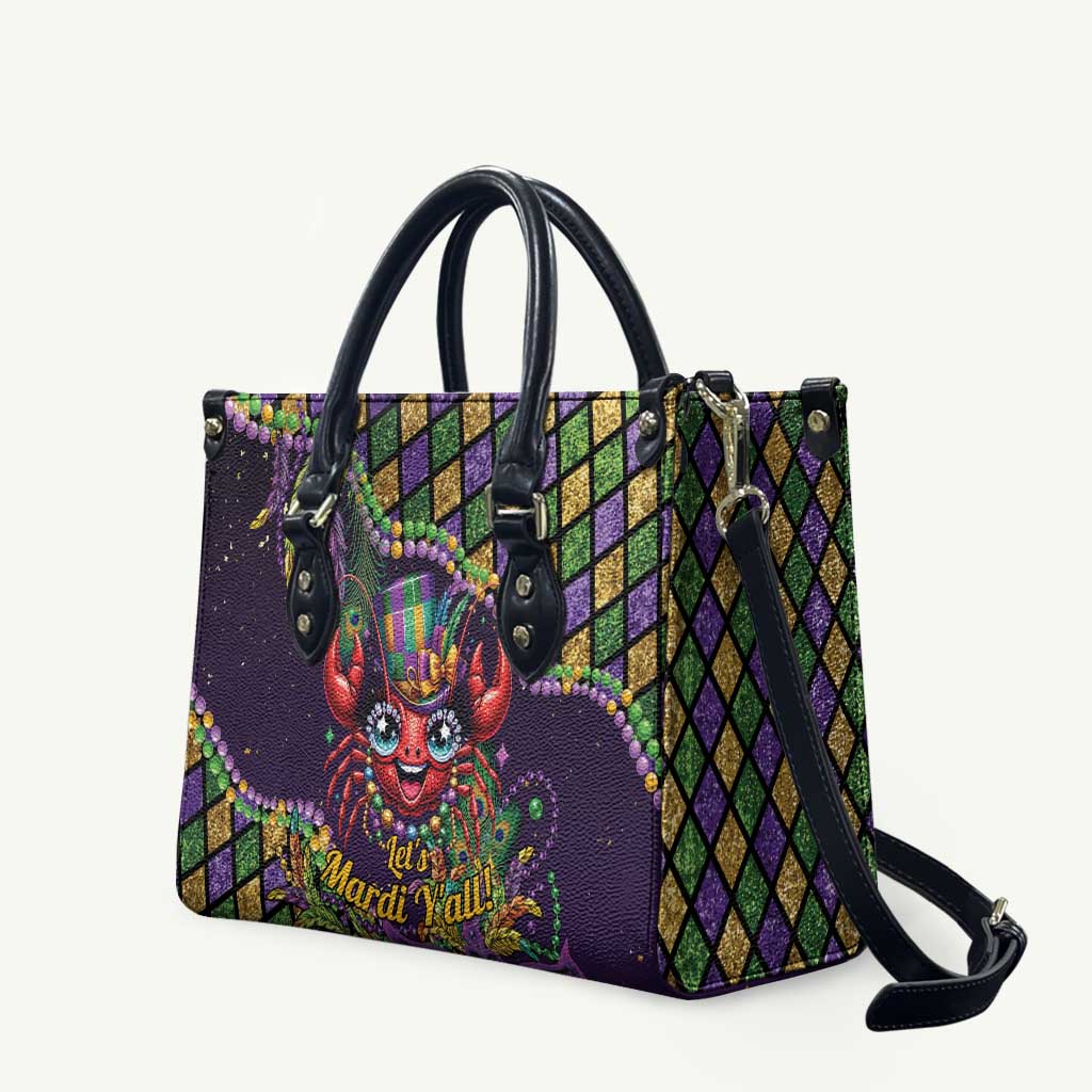 Mardi Gras Crawfish Leather Bag Let's Mardi Y'all - Wonder Print Shop