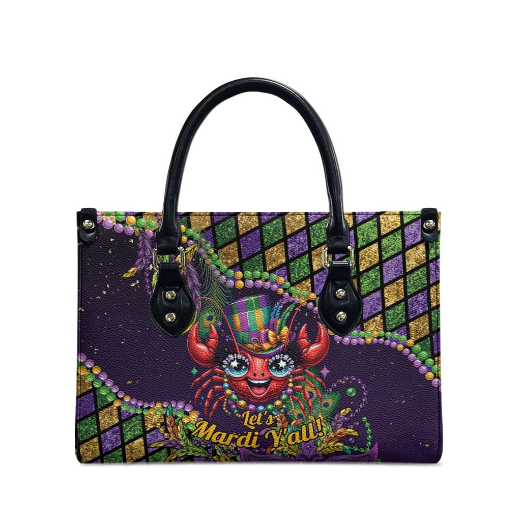 Mardi Gras Crawfish Leather Bag Let's Mardi Y'all - Wonder Print Shop