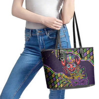 Mardi Gras Crawfish Leather Tote Bag Let's Mardi Y'all - Wonder Print Shop