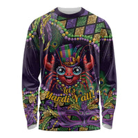 Mardi Gras Crawfish Long Sleeve Shirt Let's Mardi Y'all - Wonder Print Shop