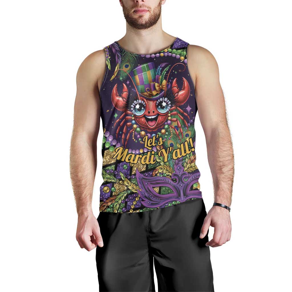 Mardi Gras Crawfish Men Tank Top Let's Mardi Y'all - Wonder Print Shop