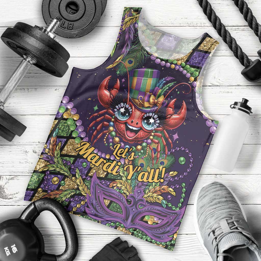 Mardi Gras Crawfish Men Tank Top Let's Mardi Y'all - Wonder Print Shop