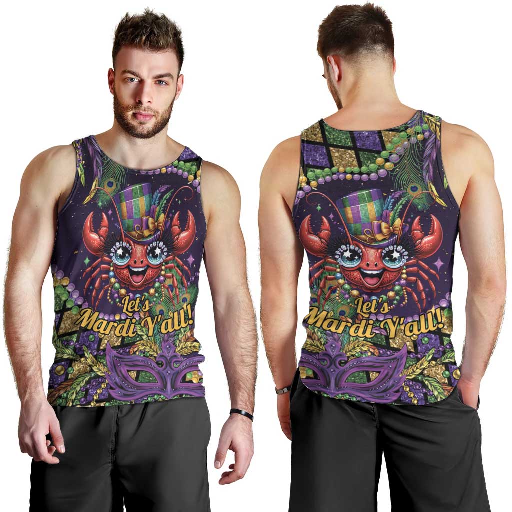 Mardi Gras Crawfish Men Tank Top Let's Mardi Y'all - Wonder Print Shop