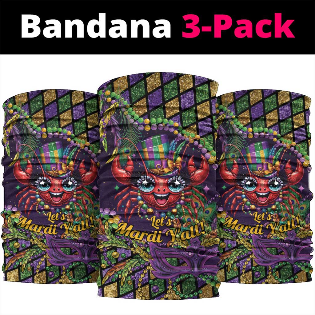 Mardi Gras Crawfish Neck Gaiter Let's Mardi Y'all - Wonder Print Shop