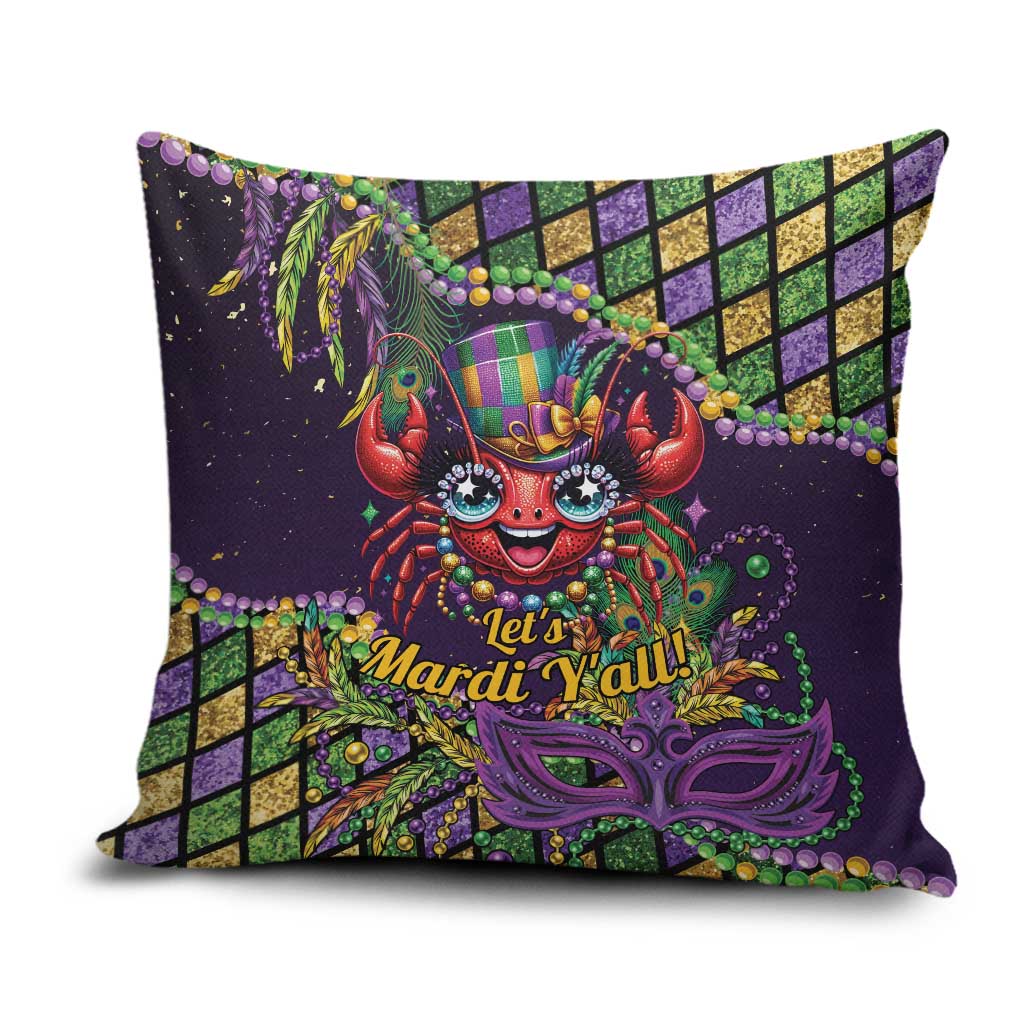 Mardi Gras Crawfish Pillow Cover Let's Mardi Y'all - Wonder Print Shop