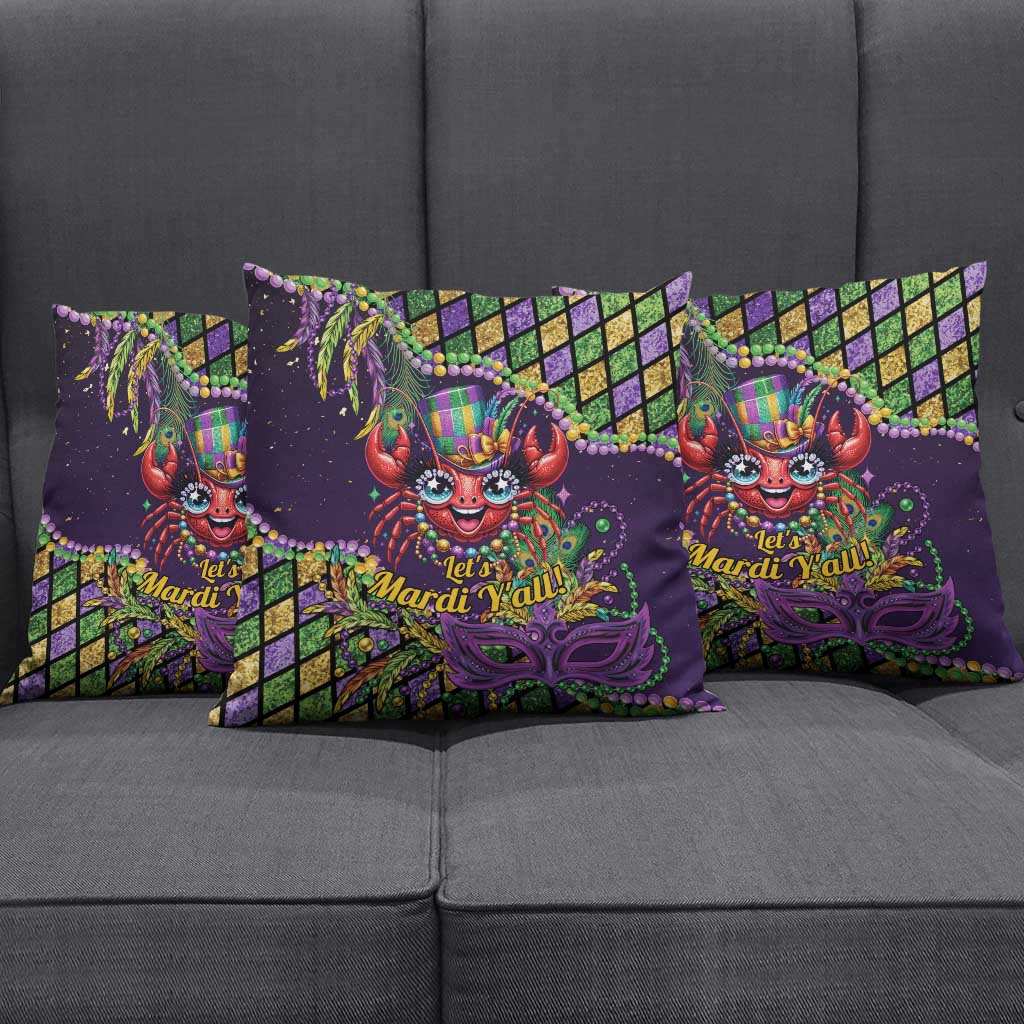 Mardi Gras Crawfish Pillow Cover Let's Mardi Y'all - Wonder Print Shop