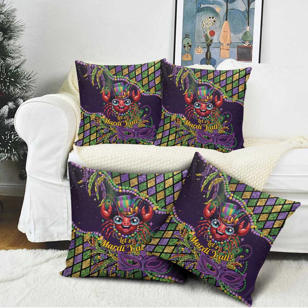 Mardi Gras Crawfish Pillow Cover Let's Mardi Y'all - Wonder Print Shop