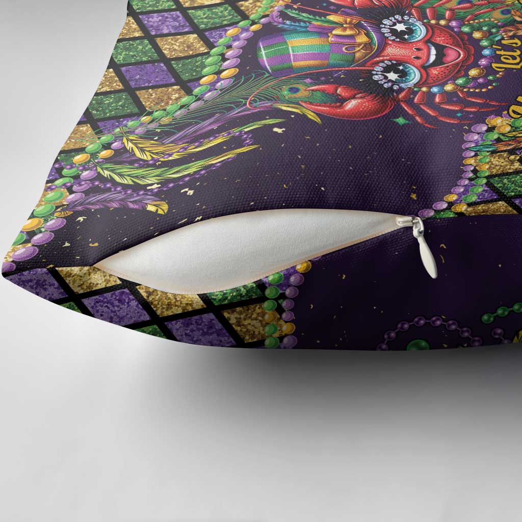 Mardi Gras Crawfish Pillow Cover Let's Mardi Y'all - Wonder Print Shop