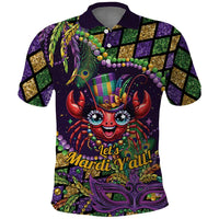 Mardi Gras Crawfish Polo Shirt Let's Mardi Y'all - Wonder Print Shop