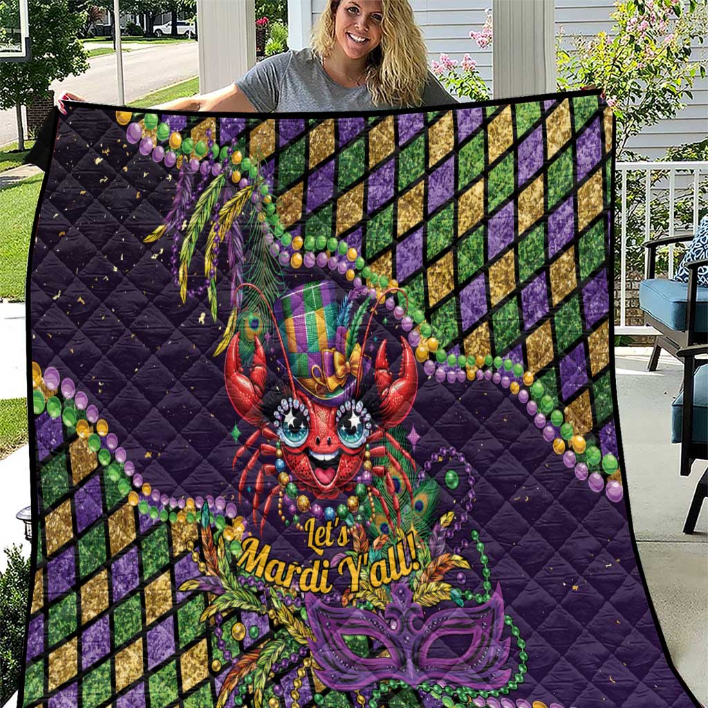 Mardi Gras Crawfish Quilt Let's Mardi Y'all - Wonder Print Shop