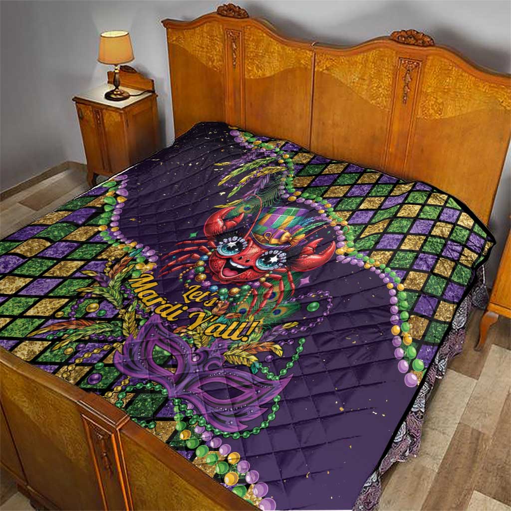 Mardi Gras Crawfish Quilt Let's Mardi Y'all - Wonder Print Shop